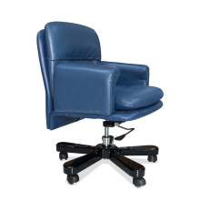 New design luxury real leather gas lift chairman office chair(B019,Blue)